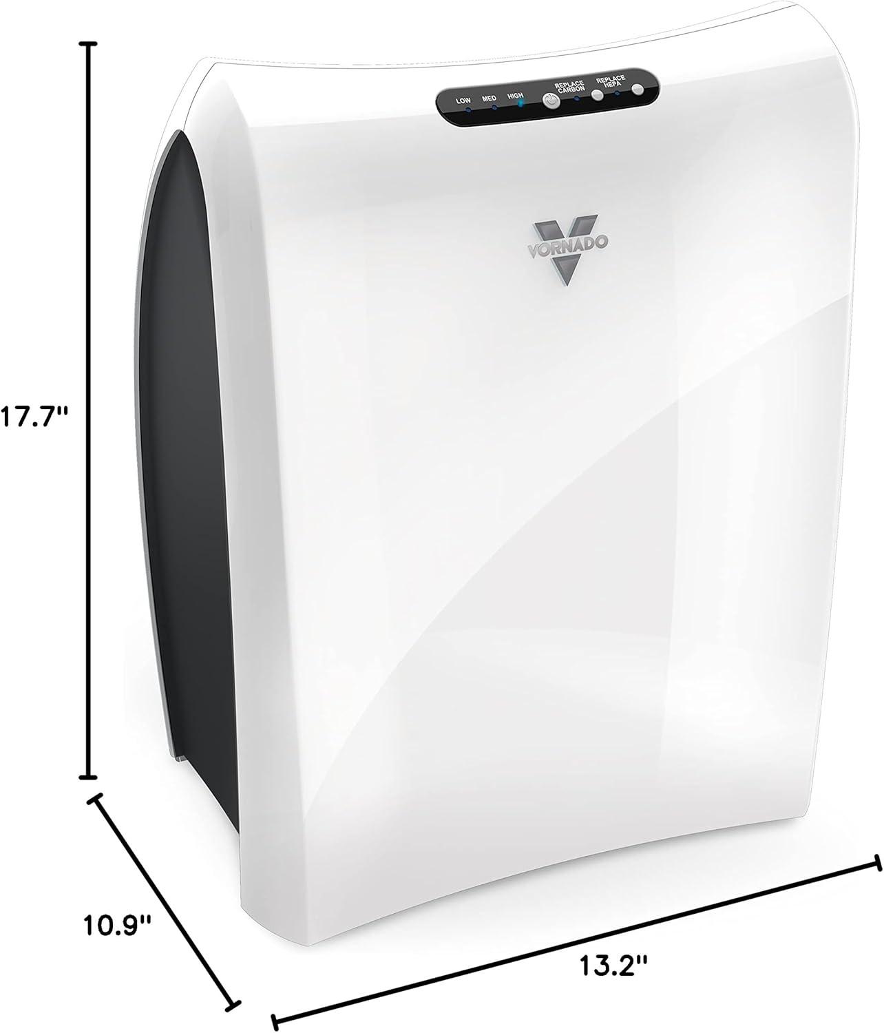imageVornado AC550 Air Purifier with True HEPA Filter Captures Allergens Smoke Odors Pollen Dust Mold Spores Pet Dander Ice WhiteAC350