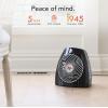 imageVornado MVH Space Heater 3 Heat Settings Adjustable Thermostat TipOver Protection Auto Safety ShutOff System Indoor Use Whole Room Black