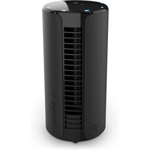 imageVornado ATOM 1 Oscillating Tower Fan Small Air Circulator with 4 Speeds Touch ControlsBlack 10quotModern