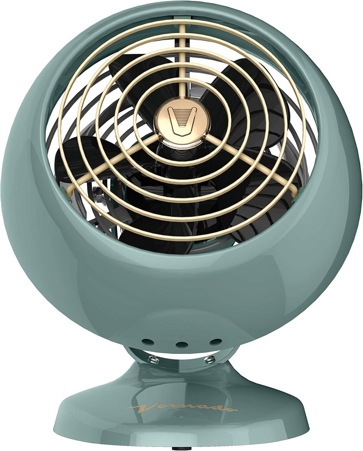 imageVornado VFAN Mini Fan Classic Vintage Fan Retro Metal Air Circulator For Desk ampamp Bedside 2 Speeds Adjustable Tilt Personal Cooling with Targeted Airflow Quiet Fan GreenGreen