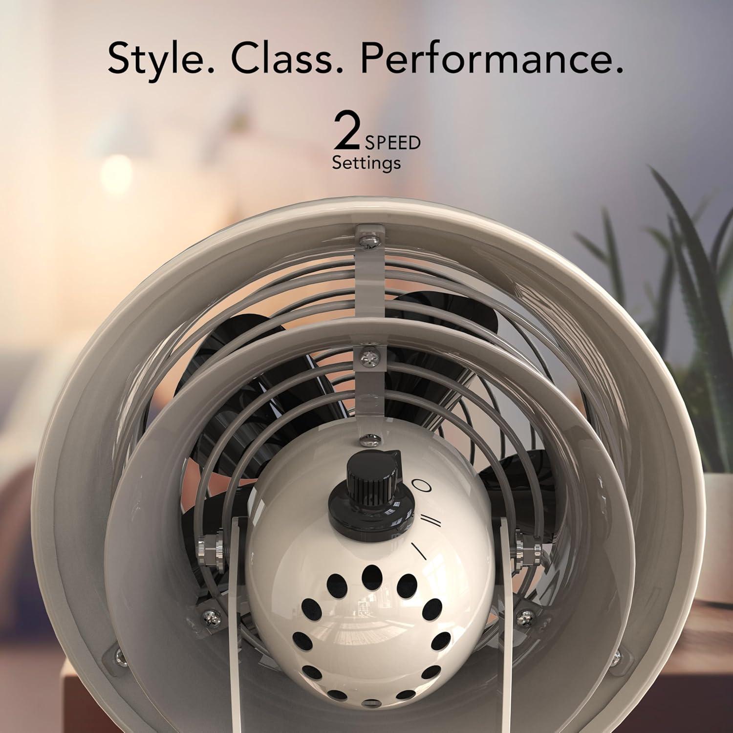 imageVornado VFAN Mini Fan Classic Vintage Fan Retro Metal Air Circulator For Desk ampamp Bedside 2 Speeds Adjustable Tilt Personal Cooling with Targeted Airflow Quiet Fan GreenVintage White