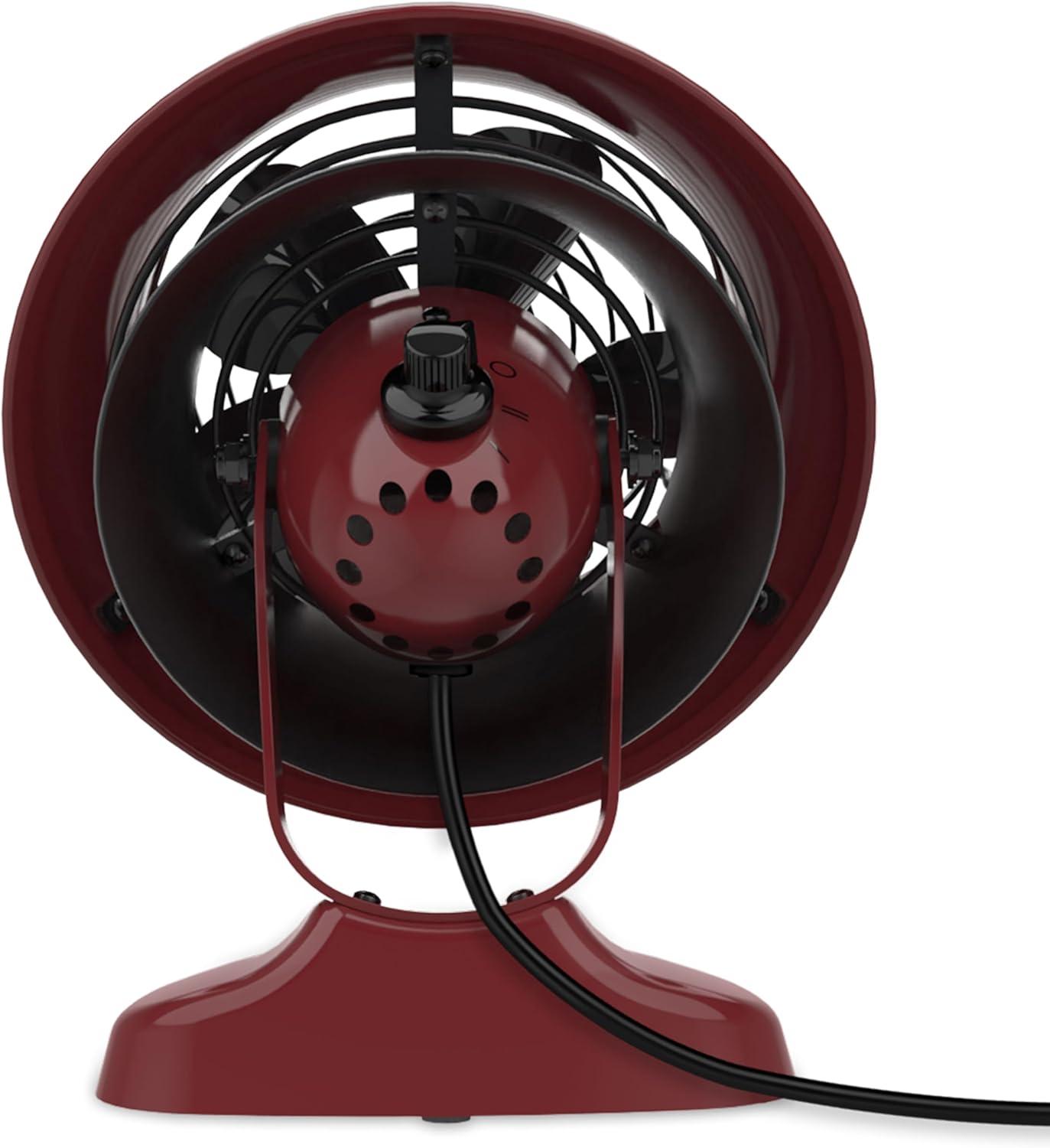 imageVornado VFAN Mini Fan Classic Vintage Fan Retro Metal Air Circulator For Desk ampamp Bedside 2 Speeds Adjustable Tilt Personal Cooling with Targeted Airflow Quiet Fan GreenClaret