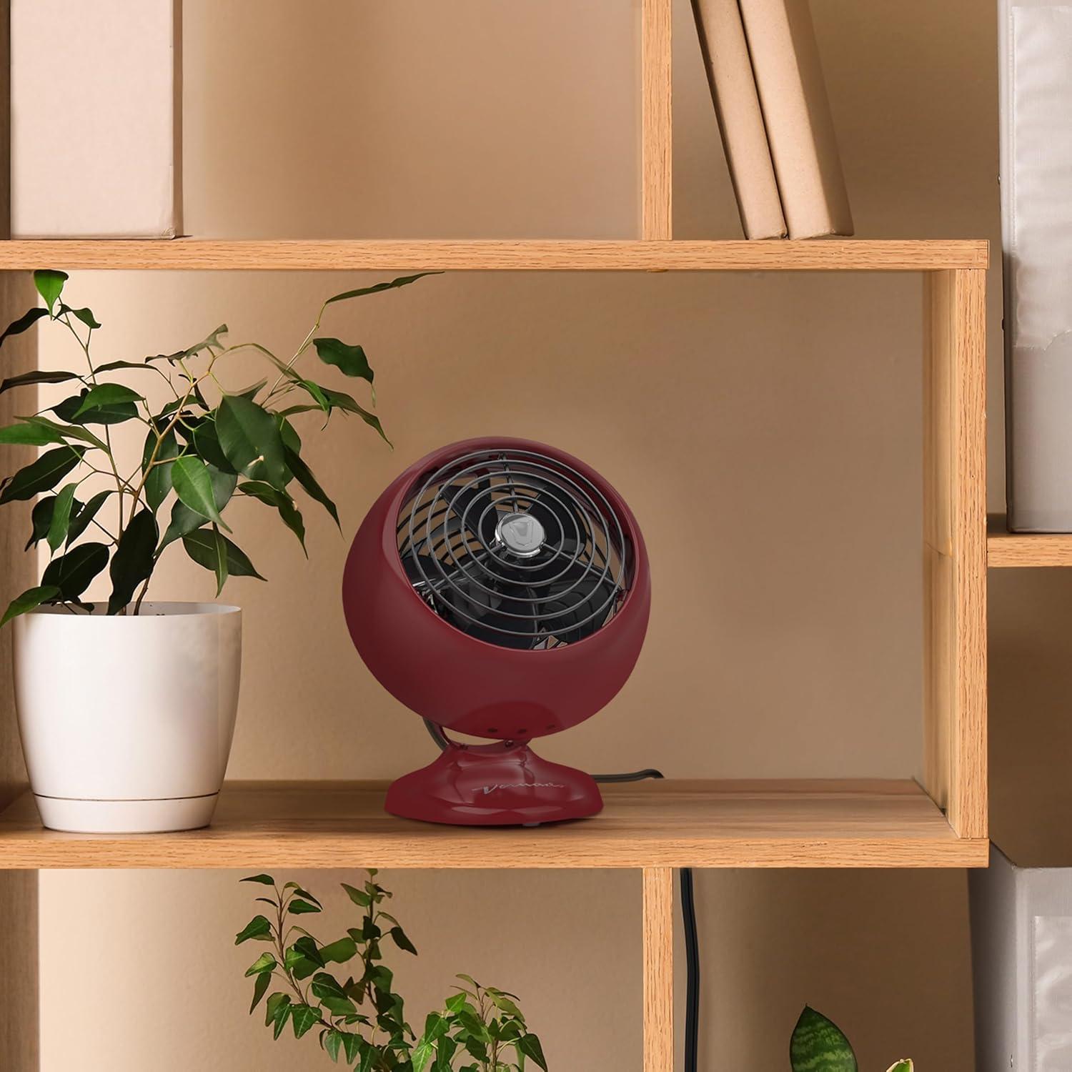 imageVornado VFAN Mini Fan Classic Vintage Fan Retro Metal Air Circulator For Desk ampamp Bedside 2 Speeds Adjustable Tilt Personal Cooling with Targeted Airflow Quiet Fan GreenClaret