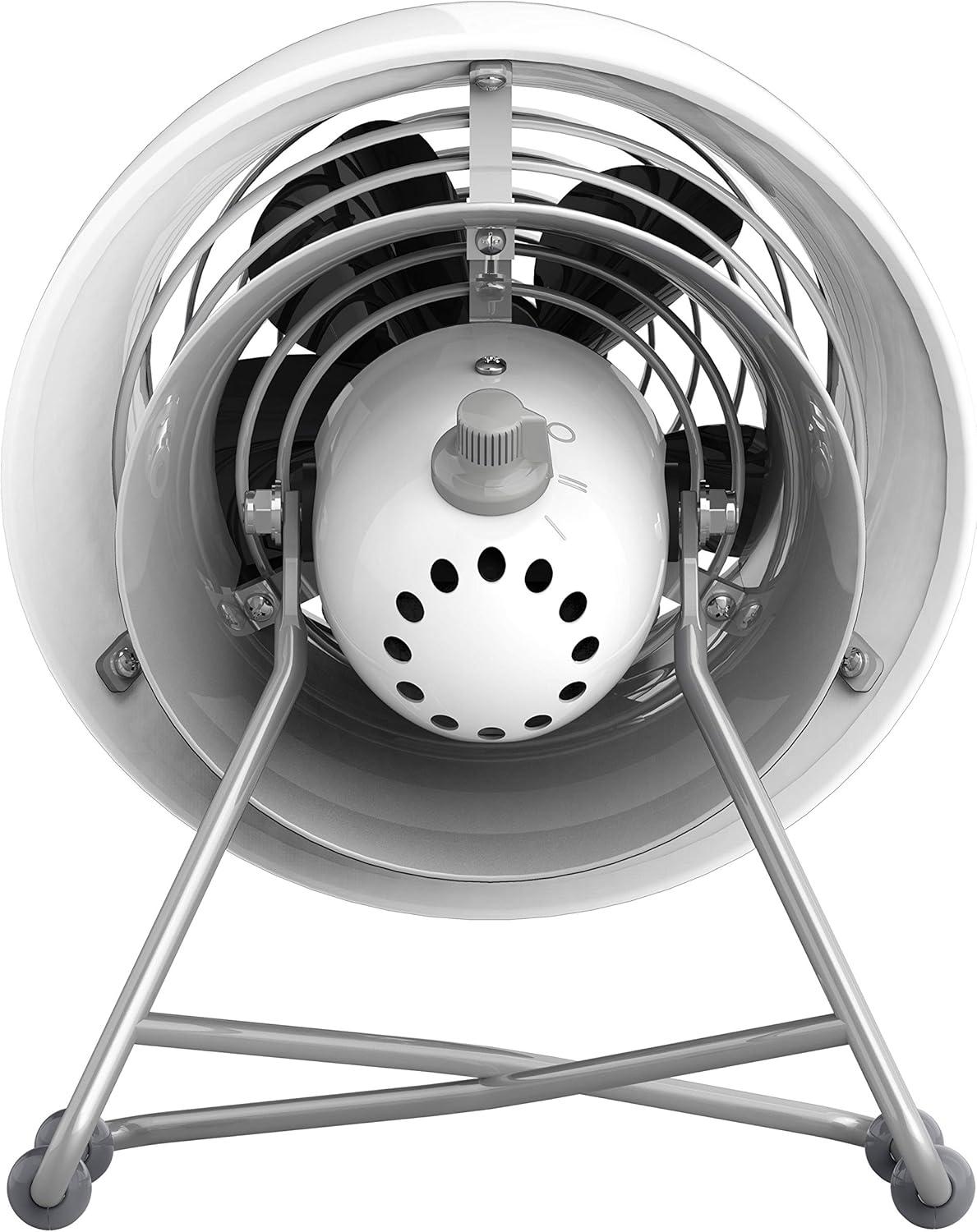 imageVornado VFAN Mini Modern Vintage Fan Retro Metal Air Circulator Fan for Desk ampamp Bedside 2 Speeds Adjustable Tilt Personal Cooling with Targeted Airflow Quiet Fan Ice White