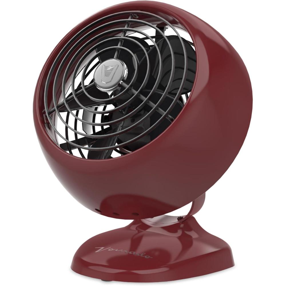 imageVornado VFAN Mini Fan Classic Vintage Fan Retro Metal Air Circulator For Desk ampamp Bedside 2 Speeds Adjustable Tilt Personal Cooling with Targeted Airflow Quiet Fan GreenClaret