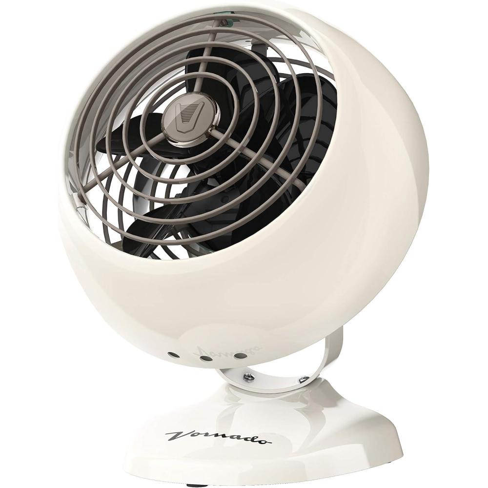 imageVornado VFAN Mini Fan Classic Vintage Fan Retro Metal Air Circulator For Desk ampamp Bedside 2 Speeds Adjustable Tilt Personal Cooling with Targeted Airflow Quiet Fan GreenVintage White