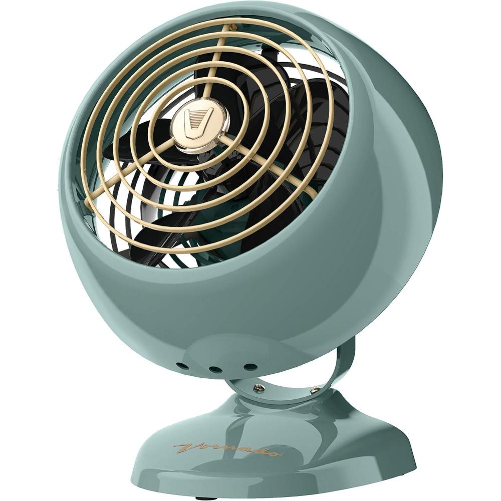 imageVornado VFAN Mini Fan Classic Vintage Fan Retro Metal Air Circulator For Desk ampamp Bedside 2 Speeds Adjustable Tilt Personal Cooling with Targeted Airflow Quiet Fan GreenGreen