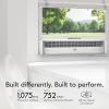 imageVornado PORTAL Window Fan with 3 Speeds Reversible Exhaust Mode Weather Resistant Window Fan For Kitchen Bedroom Home Low Profile BlackWhite