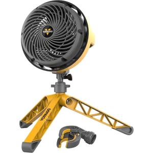 imageVornado EXO5 HeavyDuty Shop Air Circulator Fan with HighImpact Housing Collapsible Tripod Base Clamp Attachment Yellow 7 In