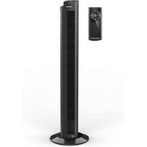 imageVornado OZI42DC Tower Fan with Remote and Timer Oscillating Standing Fan for Bedroom Variable Speed for Precise Control Energy Saving Design for Whole Room Cooling Indoor Floor Fan BlackOZI42DC Energy Smart