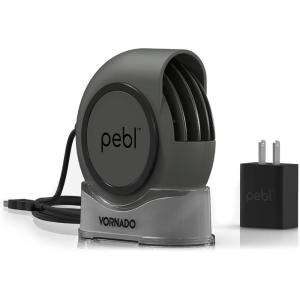 imageVornado PEBL Portable Desk Fan USB Fan Magnetic Base Adjustable Airflow Personal SpotCooling 2 Speed Settings Included Wall Adapter Perfect as Home Office or Travel FanPEBL  No Case
