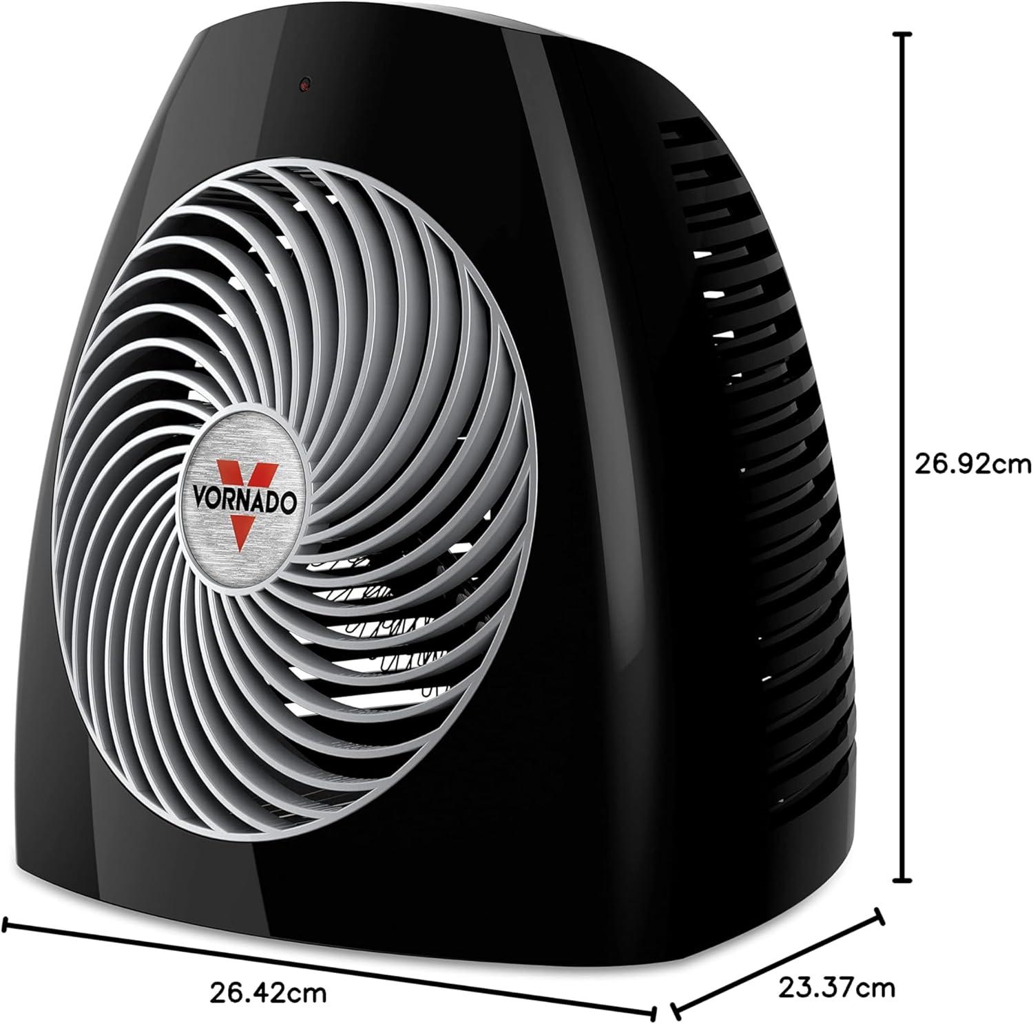 imageVornado MVH 2025 Space Heater 3 Heat Settings Adjustable Thermostat TipOver Protection Auto Safety ShutOff System Indoor Use Whole Room Heating BlackMedium 2024 Model
