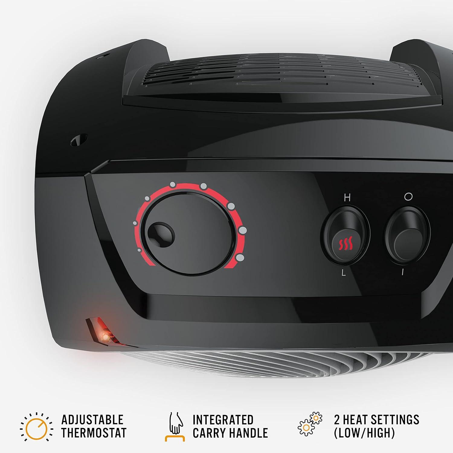 imageVornado VH10 2025 Space Heater for Indoor Use Adjustable Thermostat 2 Speeds Advanced Safety Features Integrated Carry Handle Large Heater for Bedroom and Living Room Quiet Heater BlackVH10 2024 Model