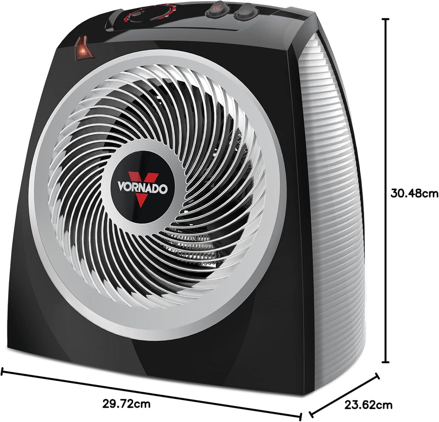 imageVornado VH10 2025 Space Heater for Indoor Use Adjustable Thermostat 2 Speeds Advanced Safety Features Integrated Carry Handle Large Heater for Bedroom and Living Room Quiet Heater BlackVH10 2024 Model