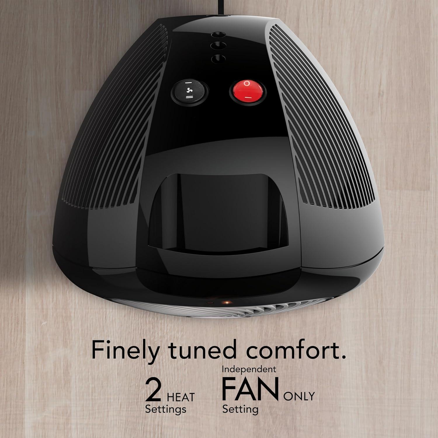 imageVornado VH202 2025 Personal Space Heater Advanced Safety Features 2 Heat Settings Direct Heating Fan Only Setting CoolTouch Exterior Signature Vortex Heat Circulation Gentle Heating BlackVH202 2024 Model