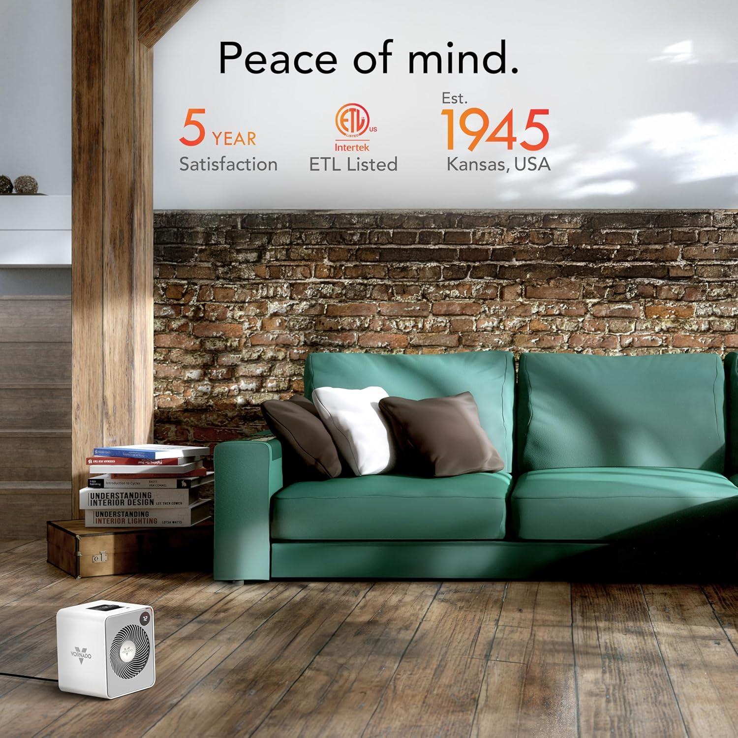 imageVornado VMHi500 2025 Whole Room Metal Space Heater Digital Thermostat Remote Control AutoClimate Control 12Hour Timer Vortex Heat Circulation Heater for Bedroom and Home WhiteVMHi500 2025 Model