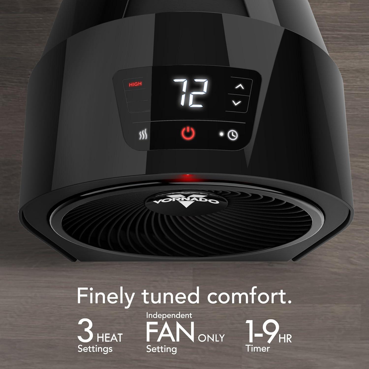 imageVornado Velocity 3R 2025 Whole Room Space Heater with Timer Adjustable Thermostat and Advanced Safety Features LED Touch Controls Powerful Heater for Bedroom and Home BlackMedium 2025 Model
