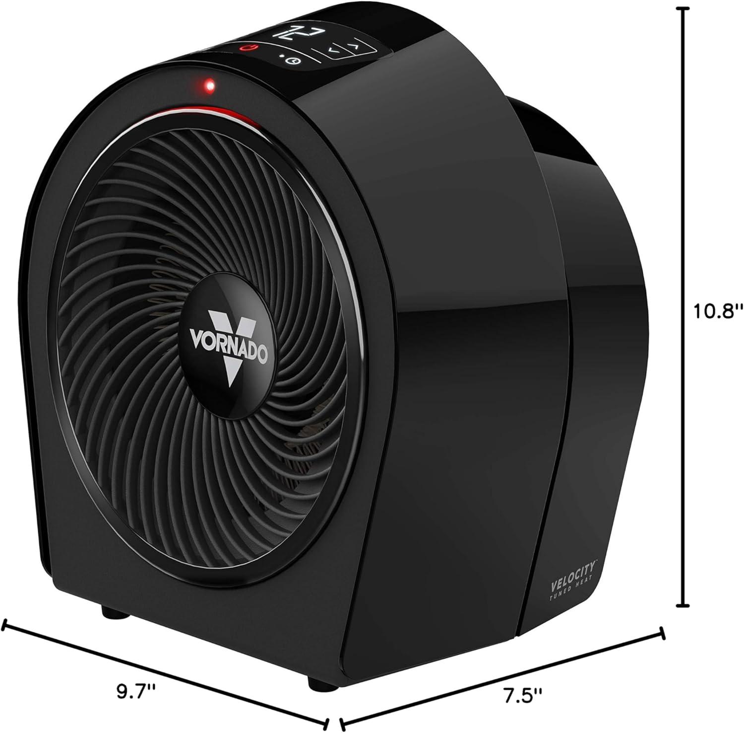 imageVornado Velocity 3R 2025 Whole Room Space Heater with Timer Adjustable Thermostat and Advanced Safety Features LED Touch Controls Powerful Heater for Bedroom and Home BlackMedium 2024 Model