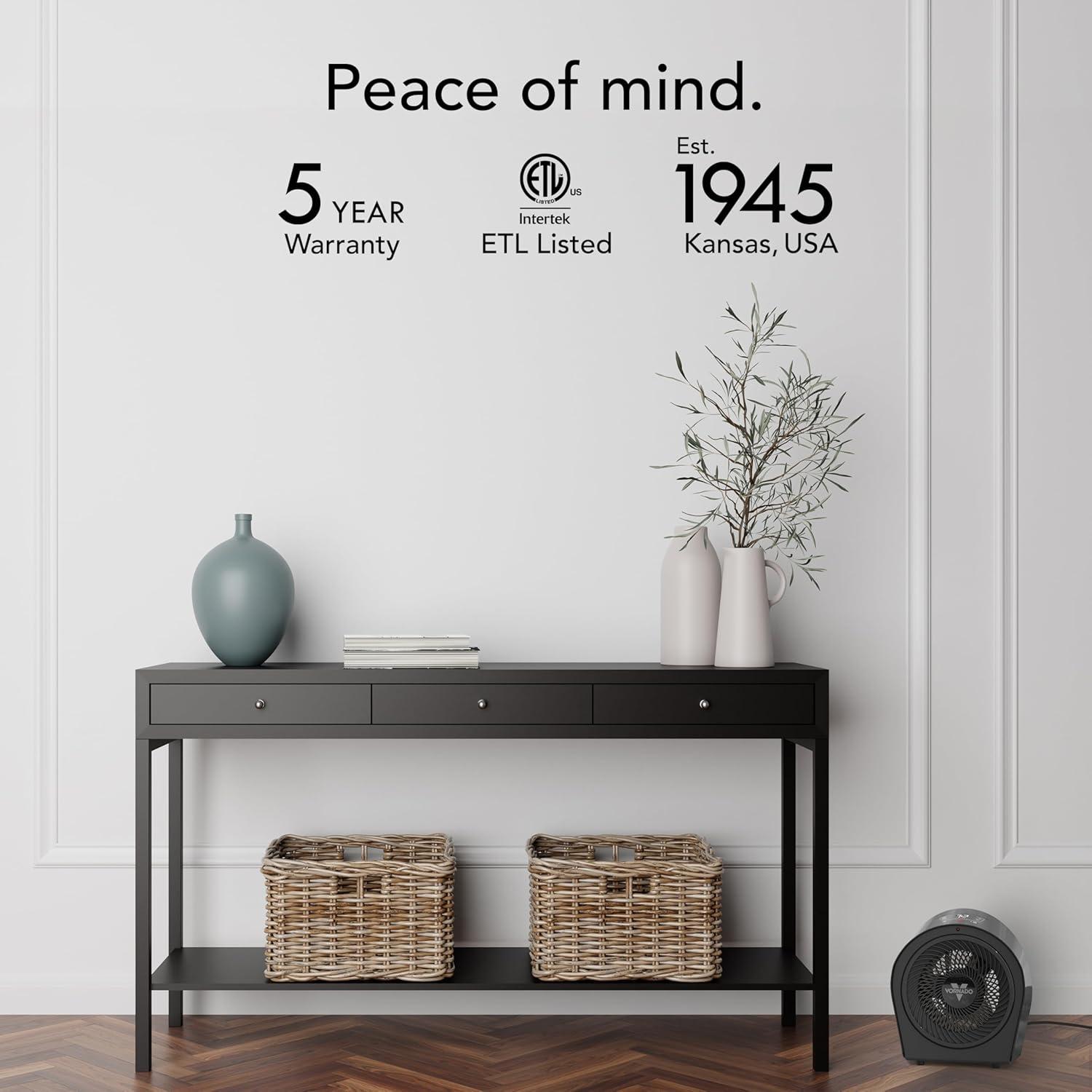 imageVornado Velocity 3R 2025 Whole Room Space Heater with Timer Adjustable Thermostat and Advanced Safety Features LED Touch Controls Powerful Heater for Bedroom and Home BlackMedium 2025 Model