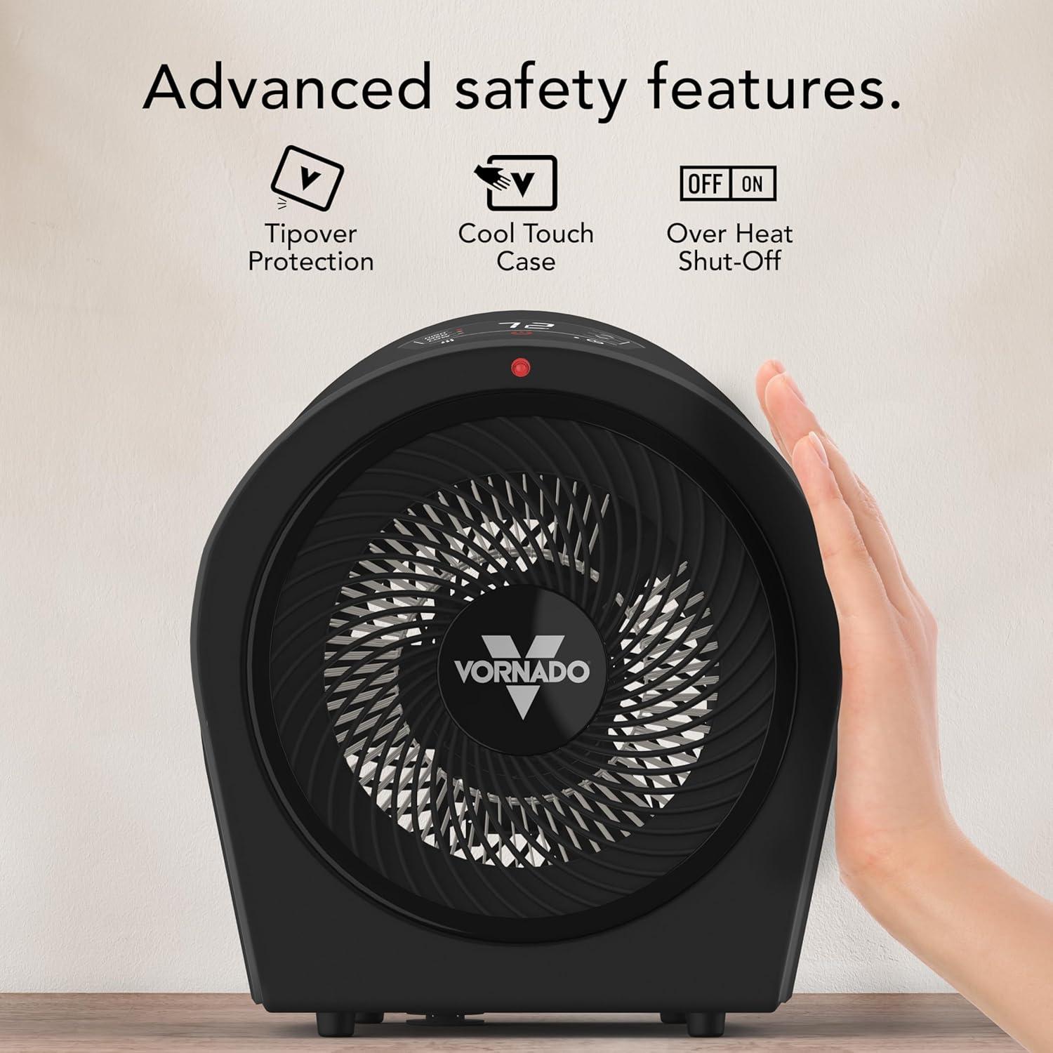 imageVornado Velocity 3R 2025 Whole Room Space Heater with Timer Adjustable Thermostat and Advanced Safety Features LED Touch Controls Powerful Heater for Bedroom and Home BlackMedium 2025 Model