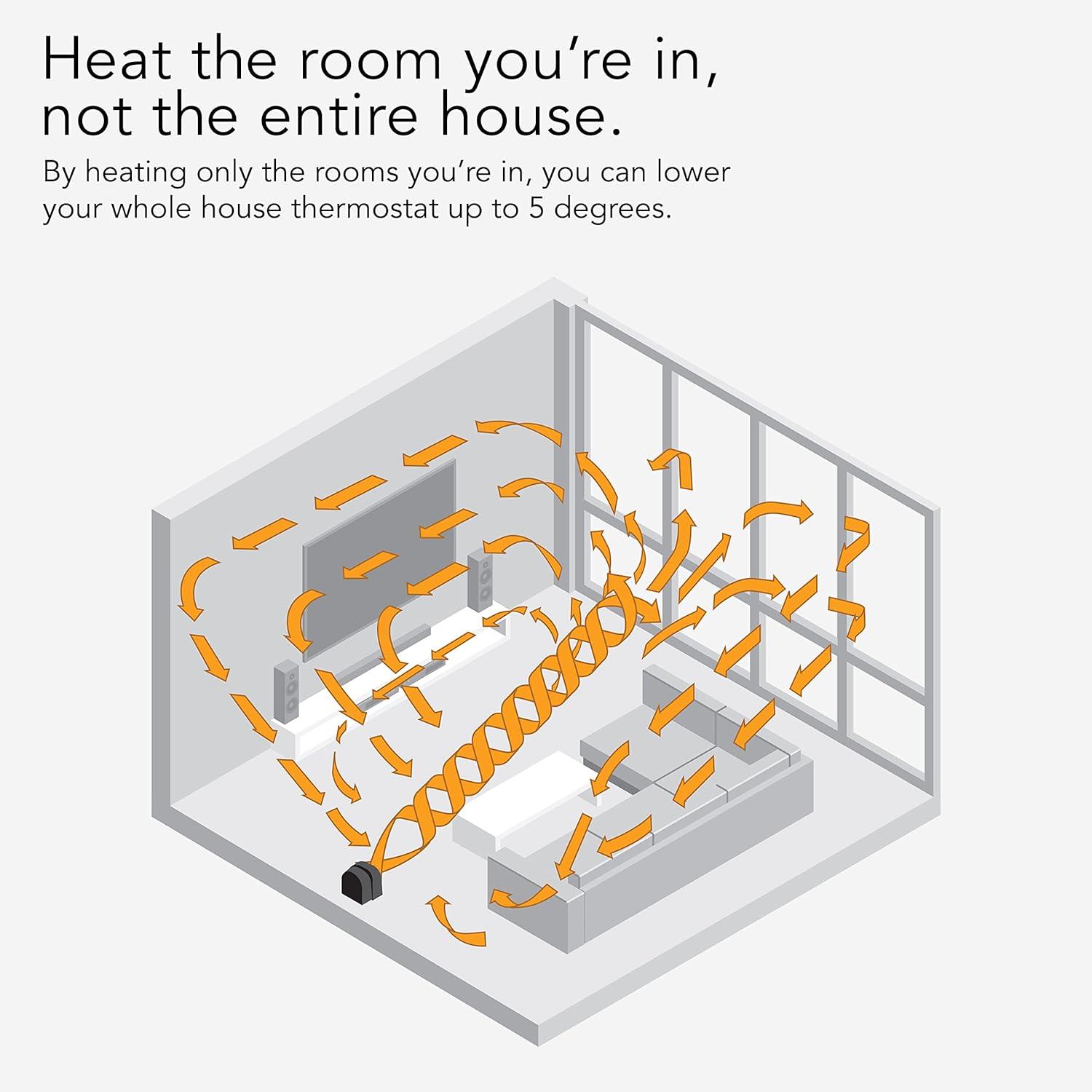 imageVornado Velocity 5R 2025 Whole Room Space Heater with Remote LED Touch Controls Digital Thermostat Locking Controls 112 Hour Timer Automatic Climate Control Powerful Heater for Bedroom BlackVelocity 5R 2025 Model