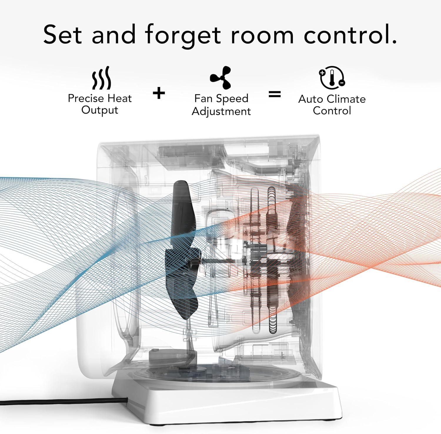 imageVornado Velocity CUBE 5 OSC Whole Room Space Heater with 70 Oscillation Remote Control Vortex Heat Circulation LED Touch Controls 112 Hour Timer Advanced Safety AutoClimate Control White