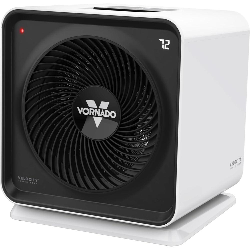 imageVornado Velocity CUBE 5S Whole Room Space Heater with Swiveling Base Indoor Use Vortex Heat Circulation LED Touch Controls 112 Hour Timer Advanced Safety Features AutoClimate Control WhiteCube 5S 2024 Model