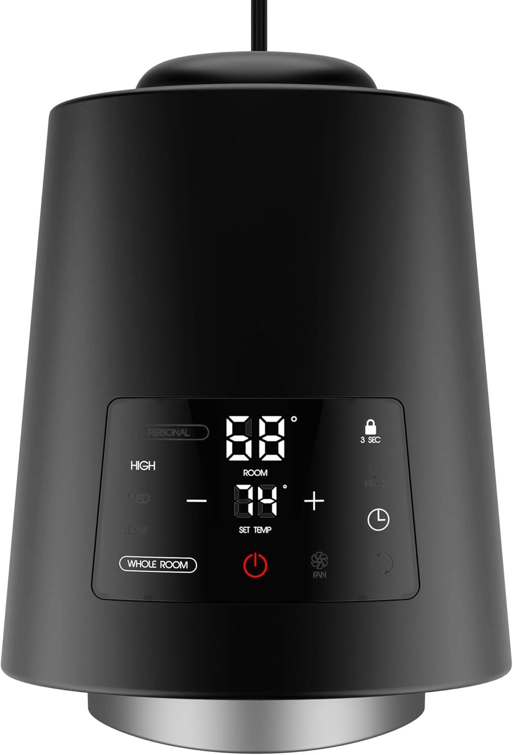 imageVornado VC02 Ceramic Heater with Velocity Tuned Heat 70 Oscillation Remote Personal or Whole Room Indoor Heater Reusable PreFilter 6 Heat Settings Powerful Heater for Bedroom and Home Black